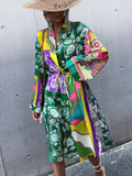 Paisley Scarf Print Belted Kimono
